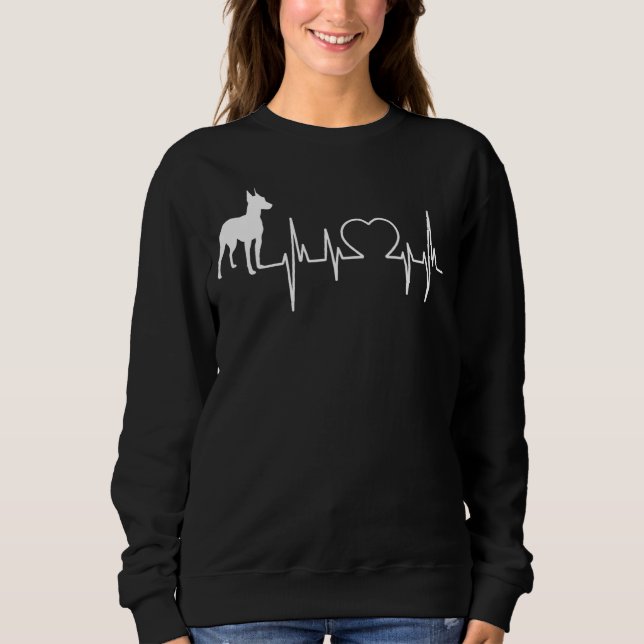 Manchester Terrier Dog Heartbeat Sweatshirt (Front)