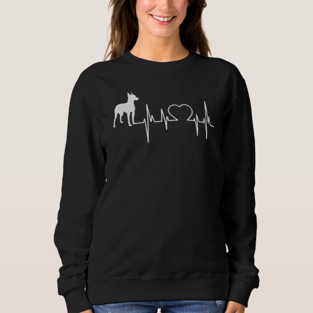 Manchester Terrier Dog Heartbeat Sweatshirt (Front)
