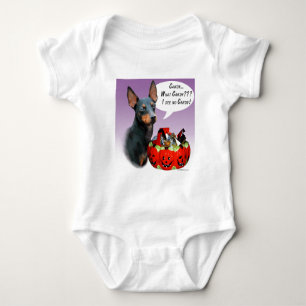 Manchester Terrier Halloween Candy Baby Bodysuit