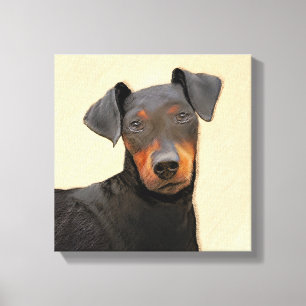 Manchester Terrier Painting Original Animal Art Canvas Print