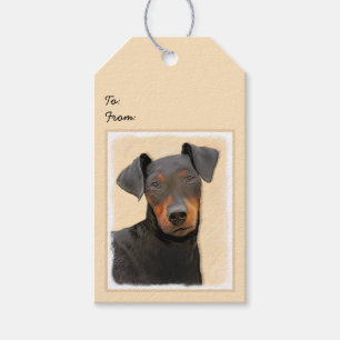 Manchester Terrier Painting Original Animal Art Gift Tags