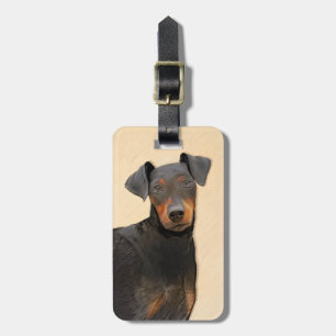 Manchester Terrier Painting Original Animal Art Luggage Tag