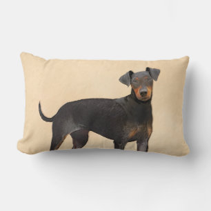 Manchester Terrier Painting Original Animal Art Lumbar Cushion