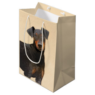 Manchester Terrier Painting Original Animal Art Medium Gift Bag