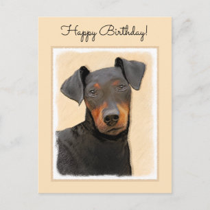 Manchester Terrier Painting Original Animal Art Postcard