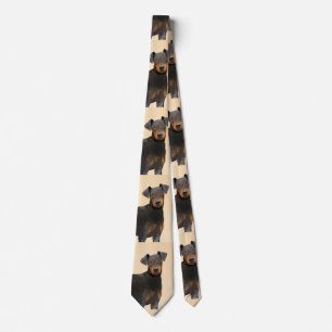 Manchester Terrier Painting Original Animal Art Tie