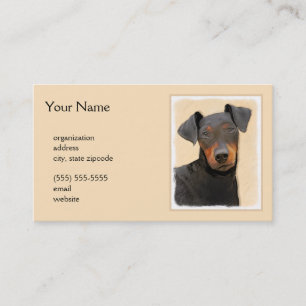Manchester Terrier Painting - Original Dog Art Business Card