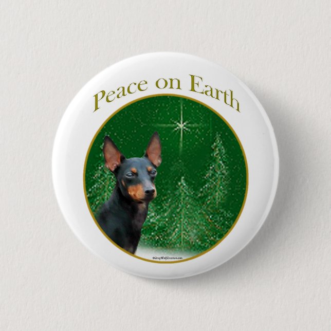 Manchester Terrier Peace 6 Cm Round Badge (Front)