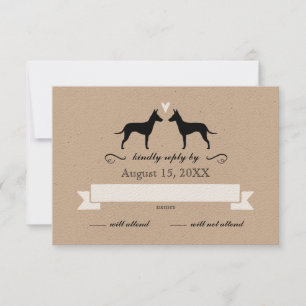 Manchester Terrier Silhouettes Wedding Reply RSVP Card