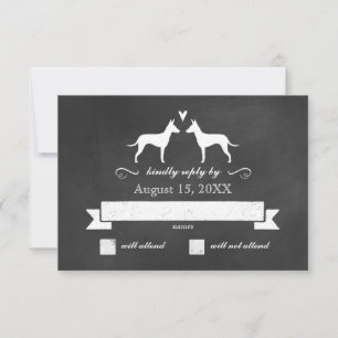 Manchester Terrier Silhouettes Wedding Reply RSVP Card