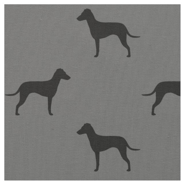 Manchester Terrier Silhouettes with Natural Ears Fabric (Close Up)