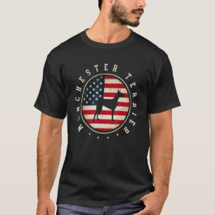 Manchester Terrier Usa Flag 4th July Dog Mom Dad T-Shirt