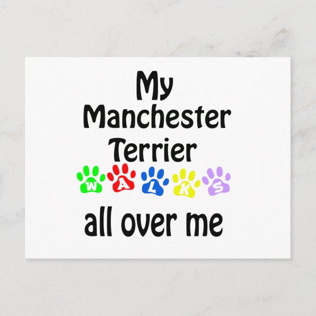 Manchester Terrier Walks Design Postcard (Front)