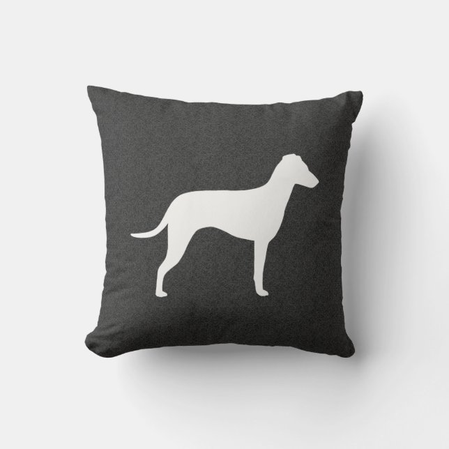 Manchester Terrier with Natural Ears Silhouette Cushion (Front)
