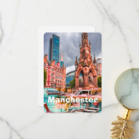 Manchester Travel Postcard Art, Manchester Travel
