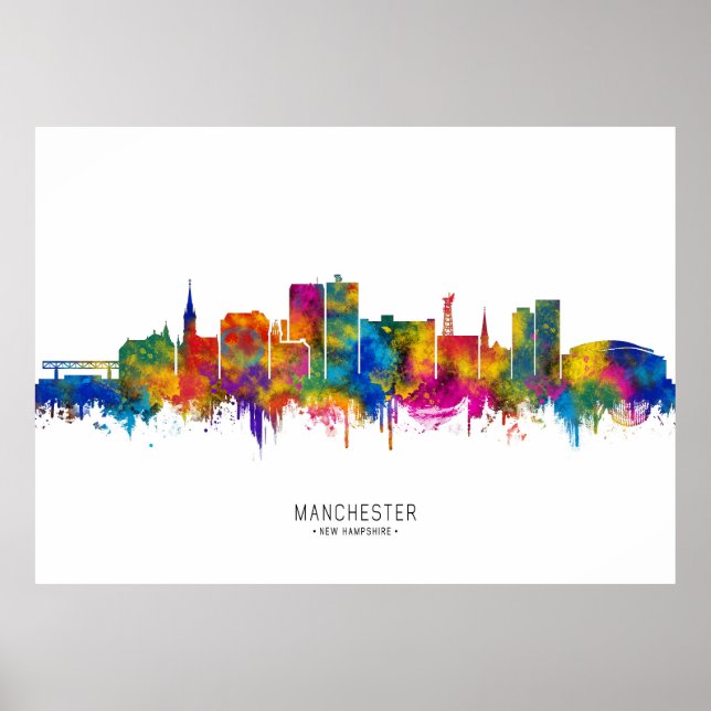 Manchester USA Skyline Poster (Front)