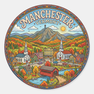 Manchester Vermont Classic Round Sticker