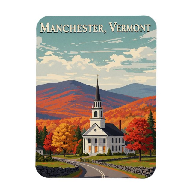 Manchester Vermont Travel Magnet (Vertical)