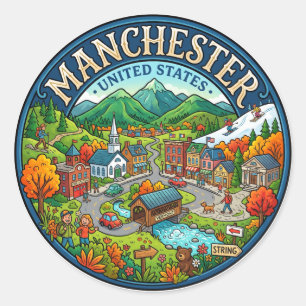 Manchester, Vermont Vermont Classic Round Sticker