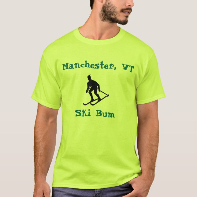 Manchester, VT, Ski Bum T-Shirt (Front)