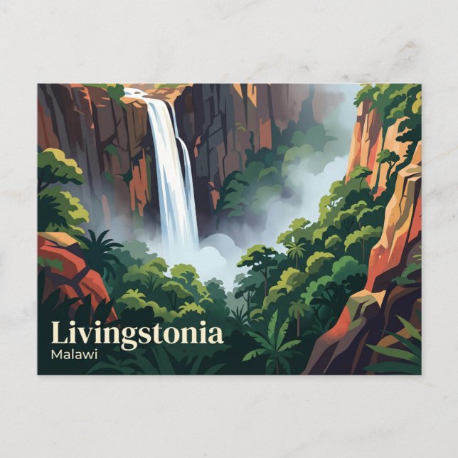 Manchewe Falls Malawi Postcard (Front)