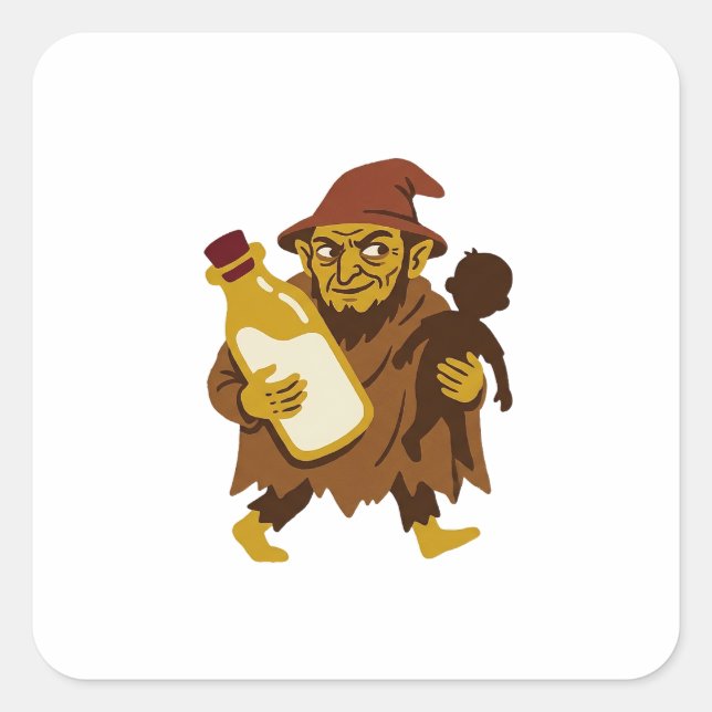 Manci Bottle Square Sticker (Front)