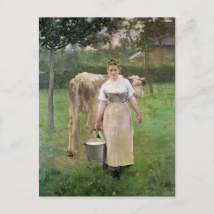 Manda Lametrie, The Farm Maid, 1887 Postcard