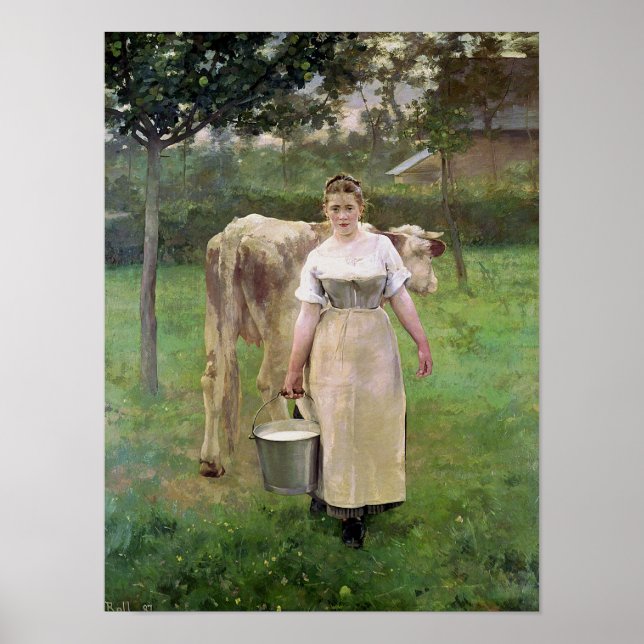 Manda Lametrie, The Farm Maid, 1887 Poster (Front)