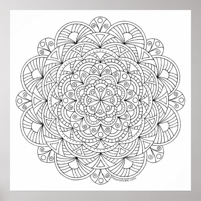 Mandala 010617 Adult Coloring Doodle Color This Poster (Front)