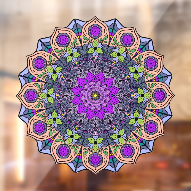 Mandala 12 VioletPeach Pink Green -  (Sheet 2)