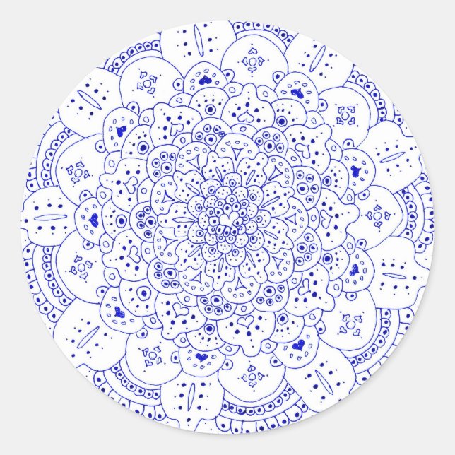 Mandala 5 Round Stickers (Front)