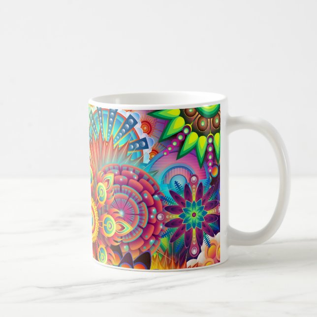 Mandala Abstract Spiritual Psychedelic Trippy Coffee Mug (Right)