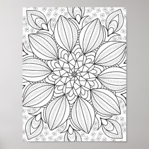 Mandala Adult Colouring Doodle Colour This Poster