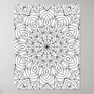 Mandala Adult Colouring Doodle Colour This Poster