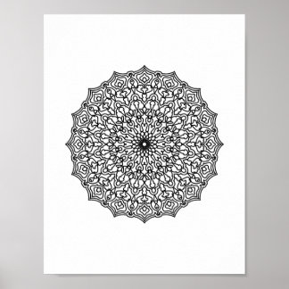 Mandala Adult Colouring Doodle Colour This Poster