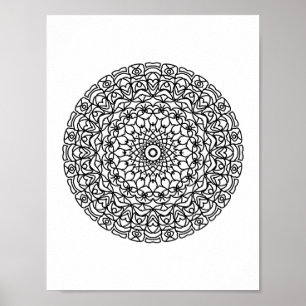 Mandala Adult Colouring Doodle Colour This Poster