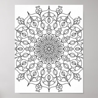 Mandala Adult Colouring Doodle Colour This Poster