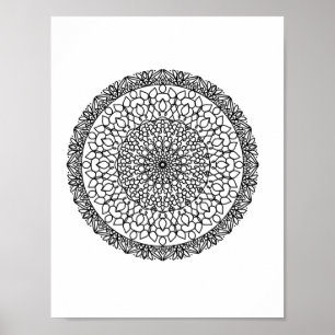 Mandala Adult Colouring Doodle Colour This Poster