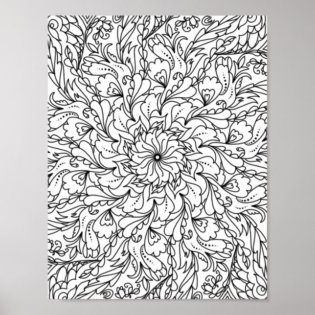  Mandala  Adult Colouring Doodle Colour This Poster (Front)