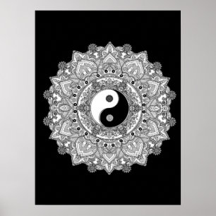 Mandala adult colouring Poster