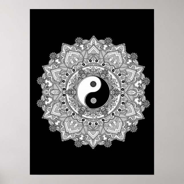 Mandala adult colouring Poster (Front)