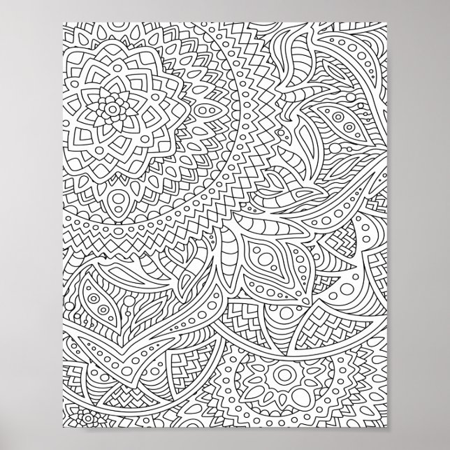  Mandala Adult Colouring Poster (Front)