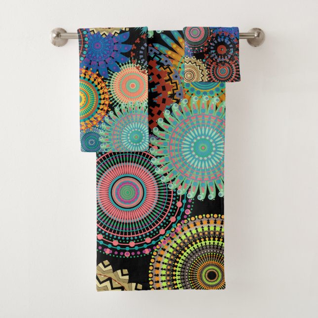 Mandala All over bath Towel Set (Insitu)