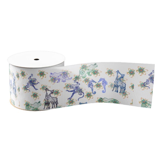 Mandala Animals Grosgrain Ribbon (Spool)