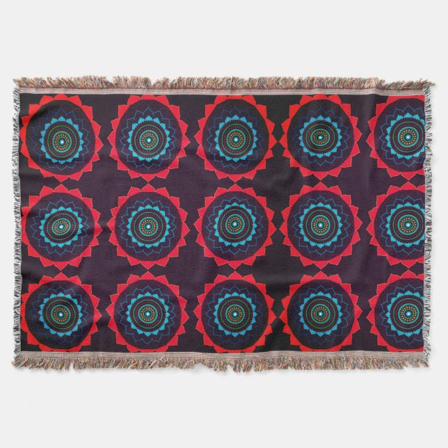 Mandala Art Pattern Throw Blanket (Front)
