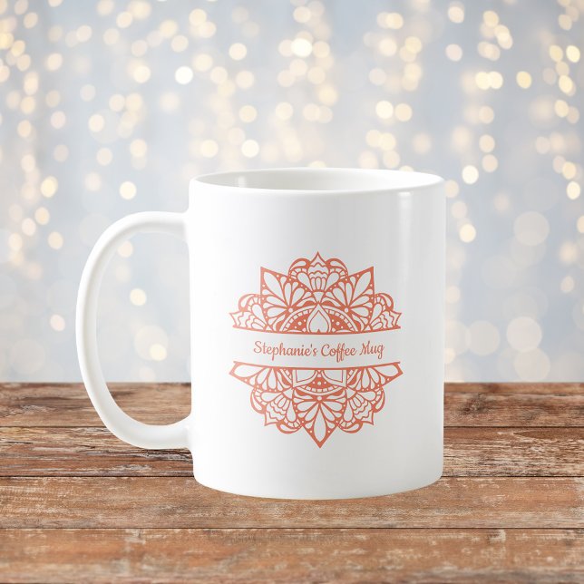 Mandala Art Personalised Name Coffee Mug (Creator Uploaded)