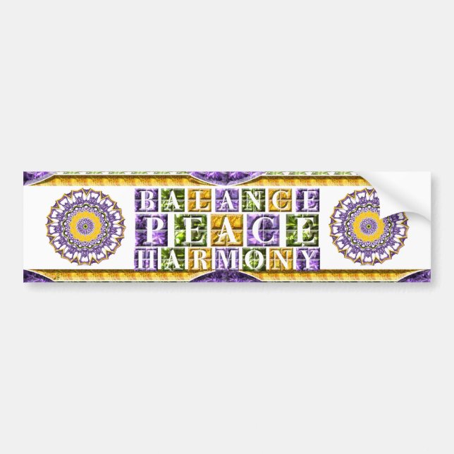 Mandala Balance, Peace, Harmony Bumpersticker Bumper Sticker (Front)