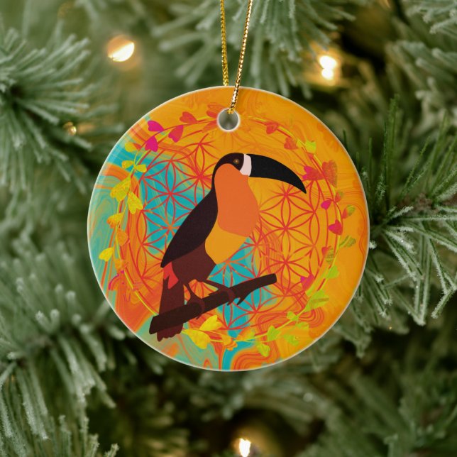 Mandala bird ceramic tree decoration (Tree)