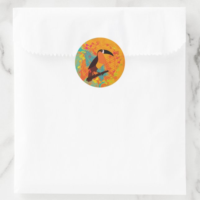 Mandala bird classic round sticker (Bag)