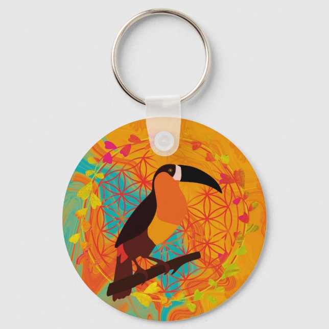 Mandala bird key ring (Front)